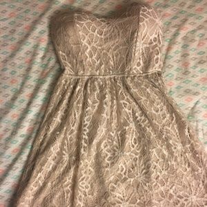 Derek heart strapless cream dress